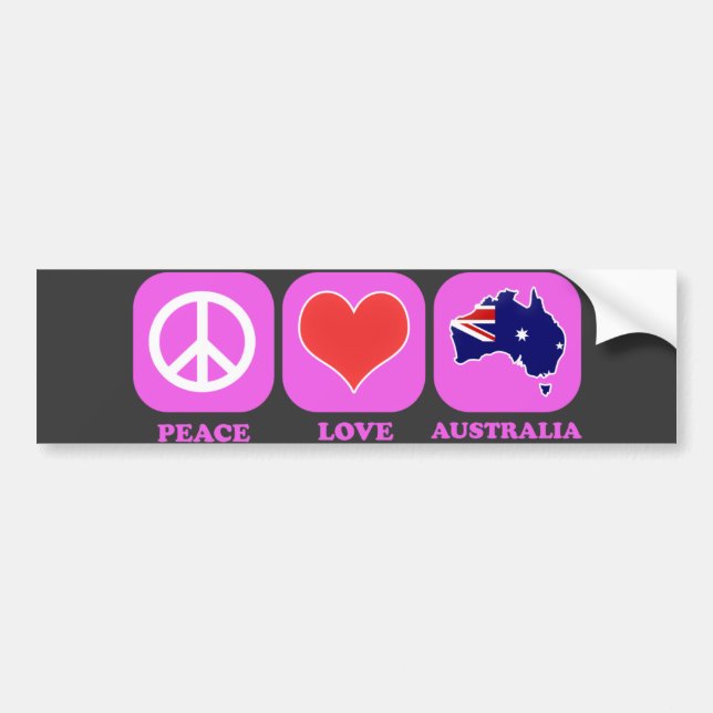 Pegatina Para Coche Amor Australia de la paz (Frente)