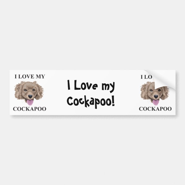Pegatina Para Coche Amor de Cockapoo (Frente)