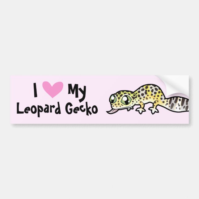 Pegatina Para Coche Amor de Gecko Leopardo (Frente)