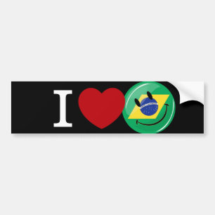 Pegatina Para Coche Amor de la cara sonriente del Brasil