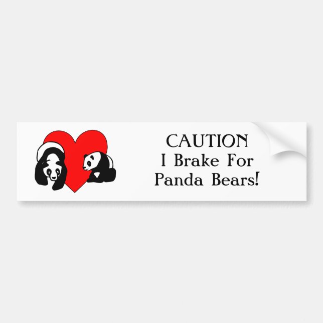 Pegatina Para Coche Amor de la panda (Frente)