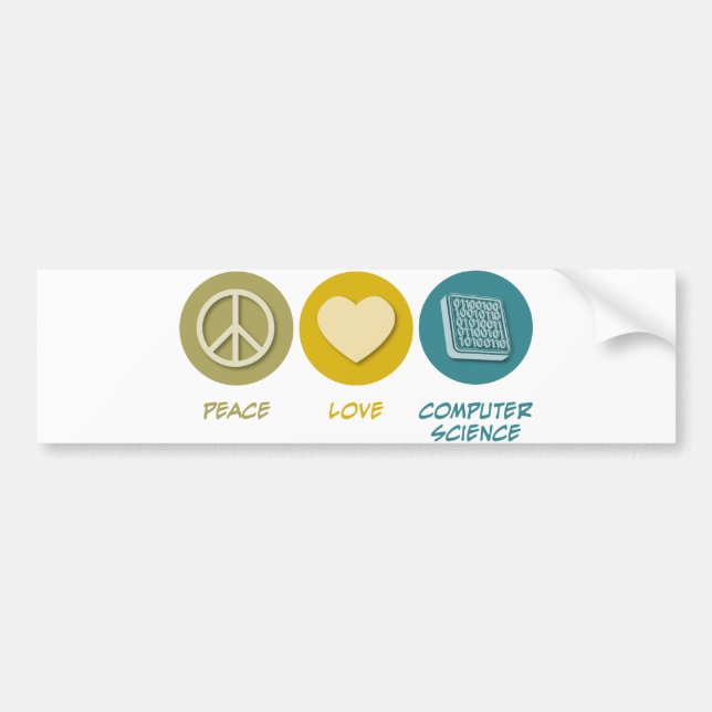Pegatina Para Coche Amor de la paz de informática (Frente)