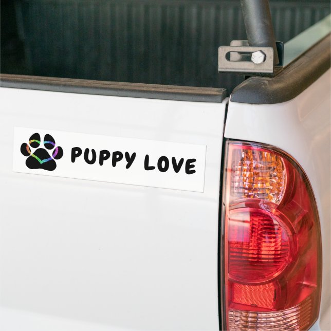 Pegatina Para Coche AMOR DE PUPPY Negro (En Camión)
