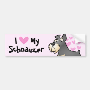 Pegatina Para Coche Amor del Schnauzer