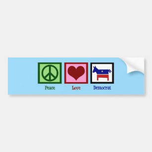 Pegatina Para Coche Amor Demócrata de la paz
