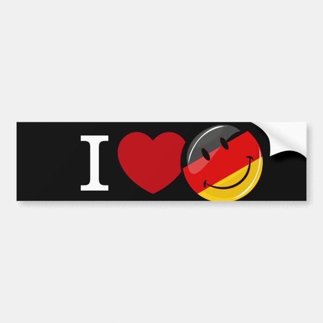 Pegatina Para Coche Amor Desde Alemania Bandera Sonriente (Frente)