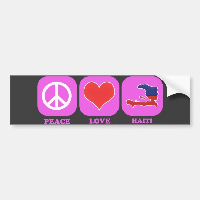Pegatina Para Coche Amor Haití de la paz (Frente)