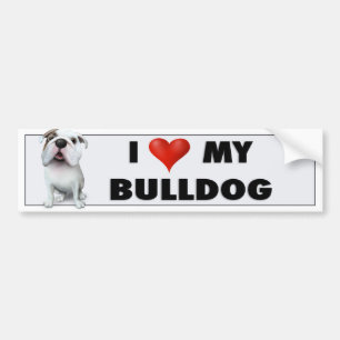Pegatina Para Coche Amor (inglés) BULLD1 del bulldog