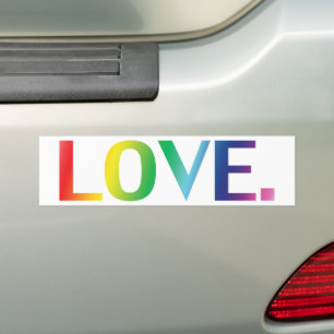 Pegatina Para Coche Amor, orgullo lgbt lgbtq color arcoiris blanco