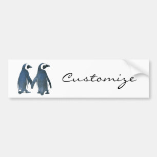 Pegatina Para Coche Amor pájaros Pingüino Pareja Thunder_Cove