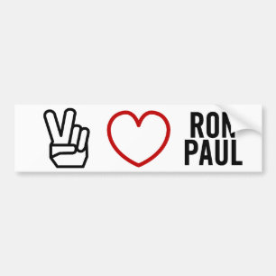 Pegatina Para Coche Amor Ron Paul de la paz