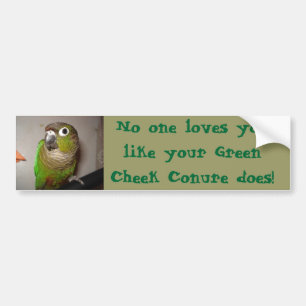 Pegatina Para Coche Amor verde de Conure de la mejilla