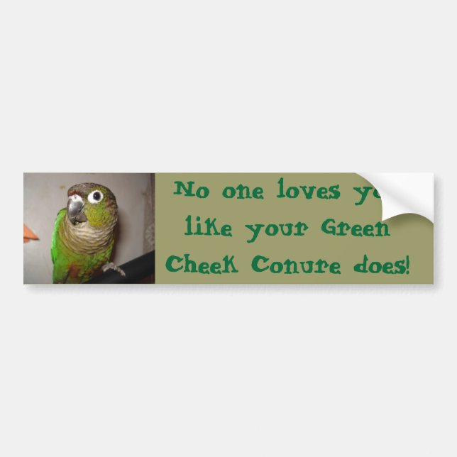 Pegatina Para Coche Amor verde de Conure de la mejilla (Frente)