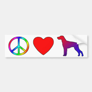 Pegatina Para Coche Amor Vizslas de la paz