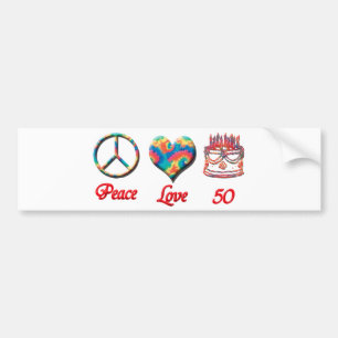 Pegatina Para Coche Amor y 50 de la paz