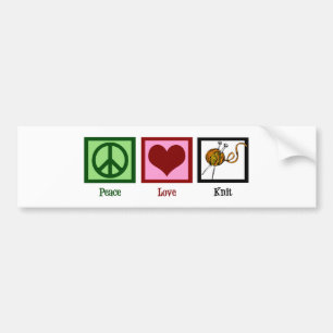 Pegatina Para Coche Amor y el hacer punto de la paz