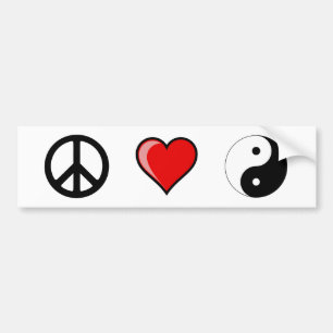 Pegatina Para Coche Amor Yin Yang de la paz