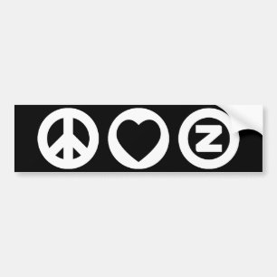 Pegatina Para Coche Amor Zazzle de la paz