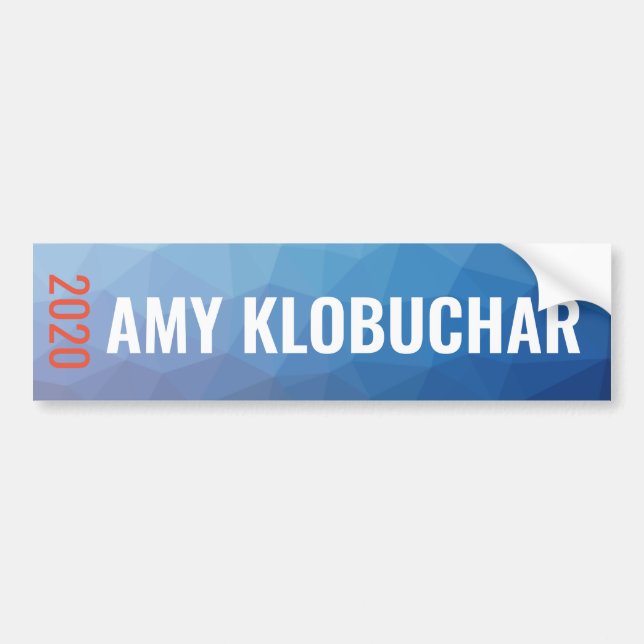 Pegatina Para Coche Amy Klobuchar 2020 geométricos azules (Frente)