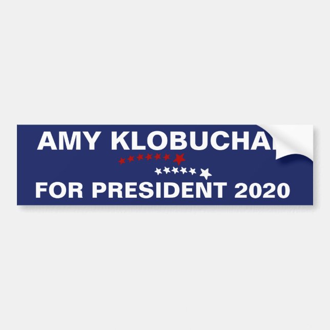 Pegatina Para Coche Amy Klobuchar para el presidente 2020 (Frente)