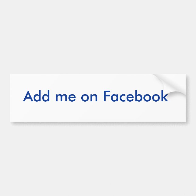 Pegatina Para Coche Añádame en Facebook (Frente)