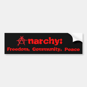 Pegatina Para Coche Anarquía: Libertad, comunidad, paz