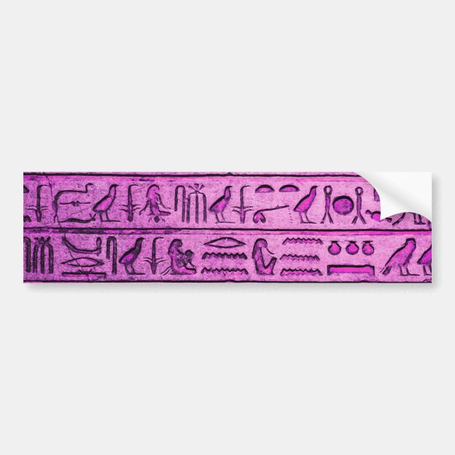 Pegatina Para Coche Ancient Egyptian Hieroglyphs Purple (Frente)