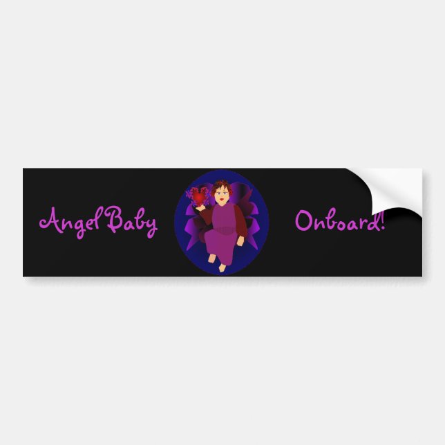 Pegatina Para Coche "Angel Baby Onboard II" Bumper Sticker (Frente)