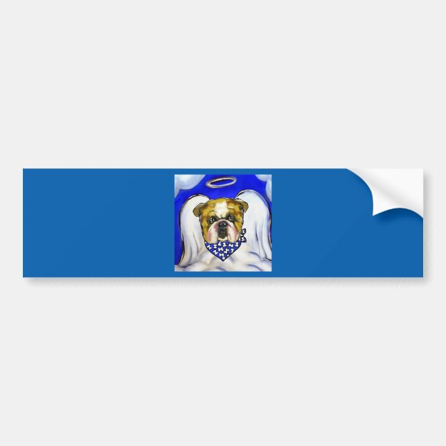 Pegatina Para Coche Ángel bulldog (Frente)