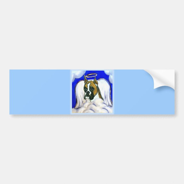 Pegatina Para Coche ángel de perro boxer (Frente)