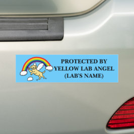 Pegatina Para Coche Ángel Guardián del Labrador Amarillo (Puente Arcoi