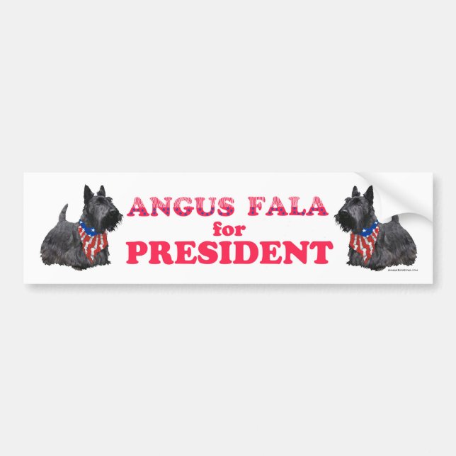 Pegatina Para Coche Angus Fala para PRESIDENTE (Frente)