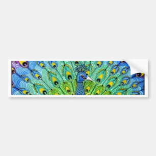 Pegatina Para Coche Animación de pájaro de Peacock