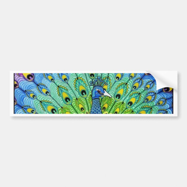 Pegatina Para Coche Animación de pájaro de Peacock (Frente)
