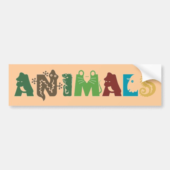 Pegatina Para Coche Animales Bumpersticker (Frente)