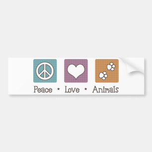 Pegatina Para Coche Animales del amor de la paz (dos patas)