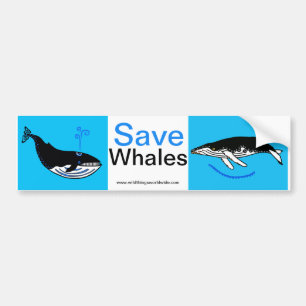 Pegatina Para Coche Animales en peligro de extinción - Salven BALLENAS