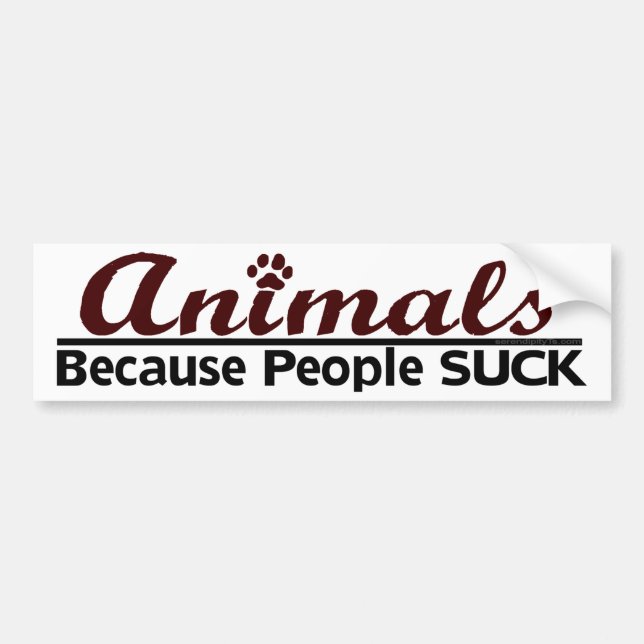 Pegatina Para Coche Animales porque la gente chupa (Frente)