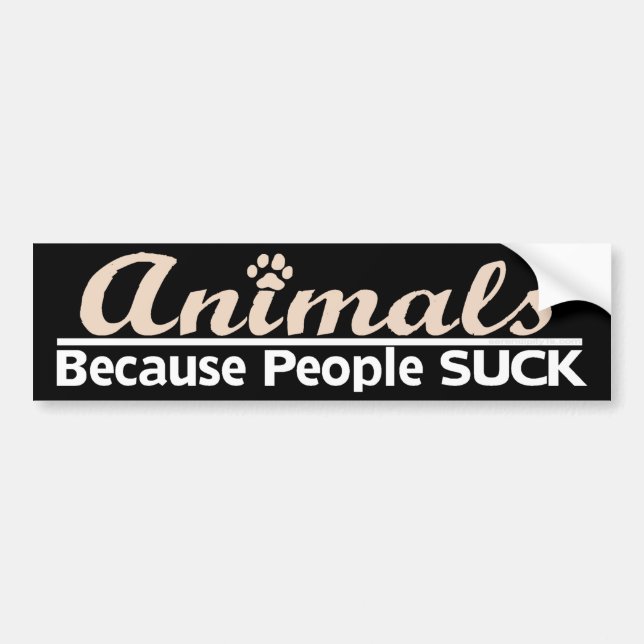 Pegatina Para Coche Animales porque la gente chupa (Frente)