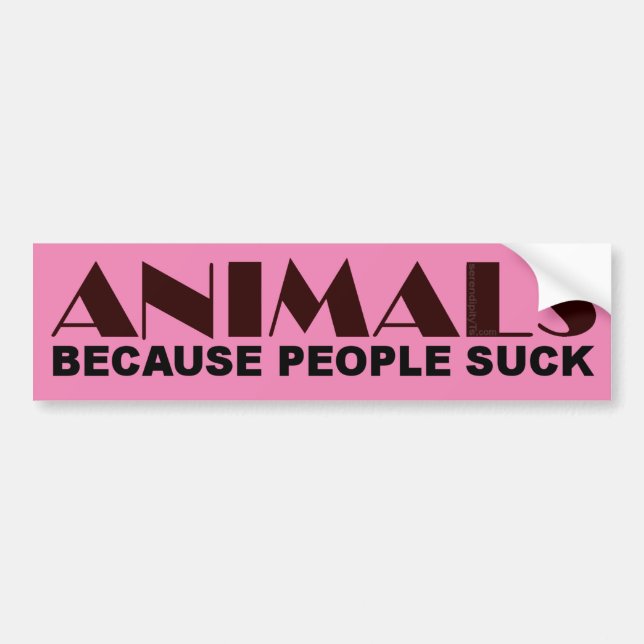 Pegatina Para Coche Animales porque la gente chupa (Frente)