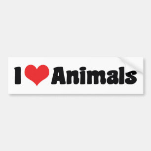 Pegatina Para Coche Animales que amo con todo el corazón - Amante de l