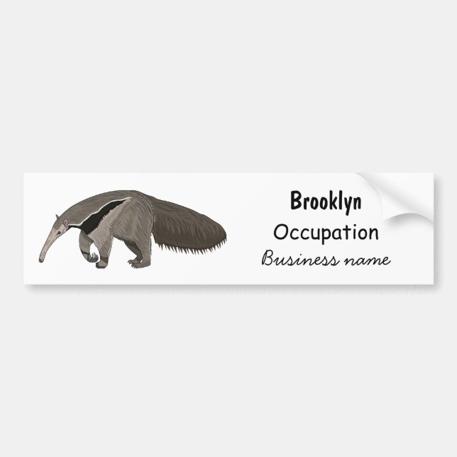 Pegatina Para Coche Anteater personalizado ilustracion (Frente)