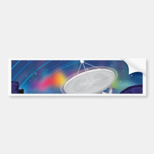Pegatina Para Coche Antena observando el cielo con una Aurora