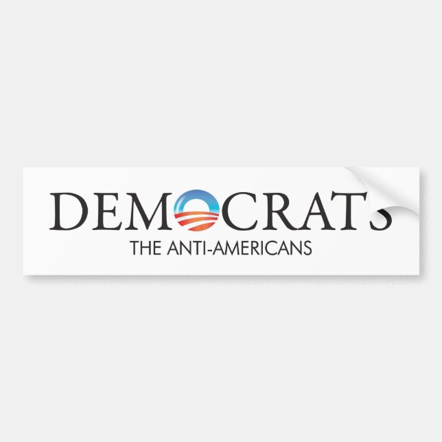 Pegatina Para Coche Anti-Americanos de Demócratas (Frente)