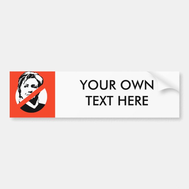 PEGATINA PARA COCHE ANTI-HILLARY CLINTON (Frente)
