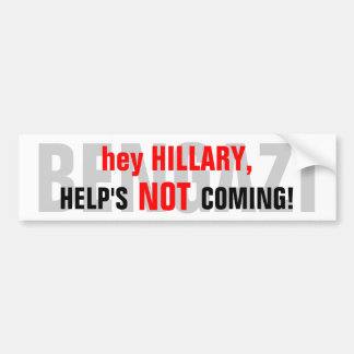 PEGATINA PARA COCHE ANTI-HILLARY_HELP NO COMING-BENGAZI