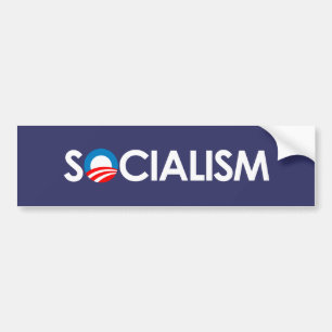 Pegatina Para Coche Anti-Obama - blanco del socialismo