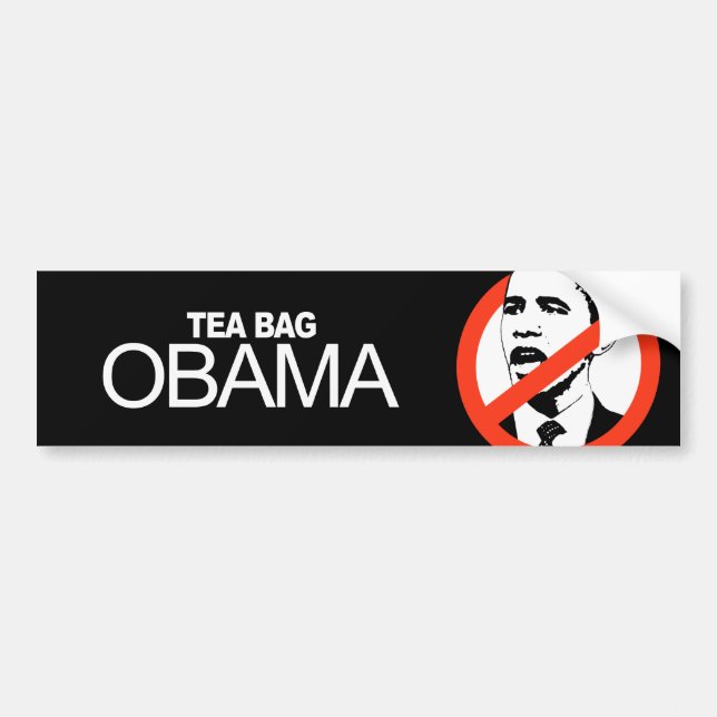 Pegatina Para Coche Anti-Obama - bolsita de té Obama (Frente)