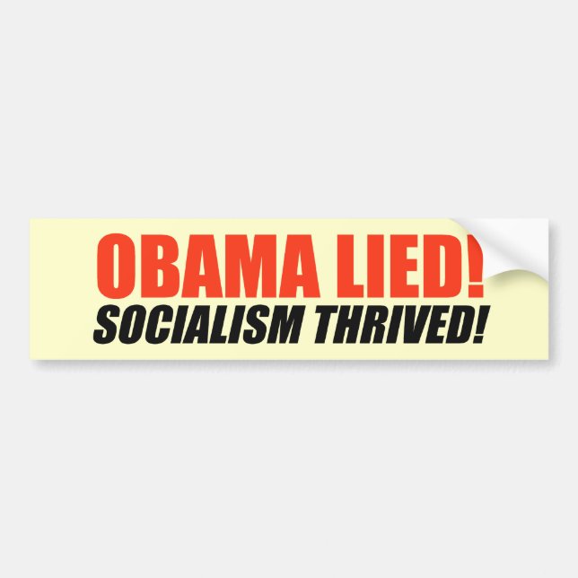 Pegatina Para Coche Anti-Obama Bumpersticker - el socialismo prosperó (Frente)