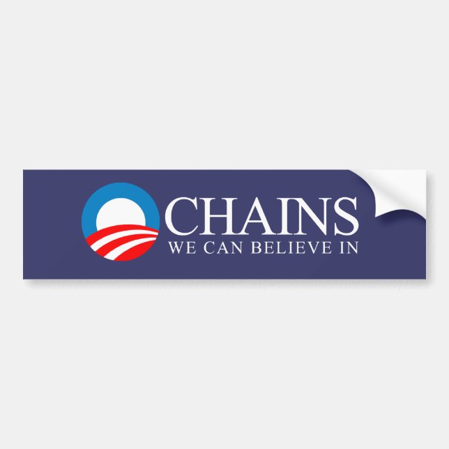 Pegatina Para Coche Anti-Obama - cadenas que podemos creer en blanco (Frente)